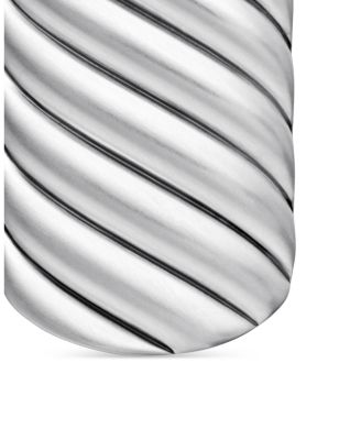 Men's Sculpted Cable Tag in Sterling Silver, 27mm