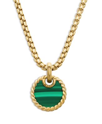 18K Yellow Gold DY Elements&reg; Malachite Disc Pendant