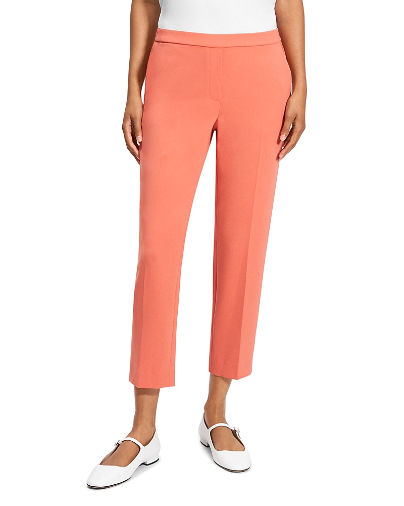 Theory Treeca Cropped Pull-on Pants In Sienna