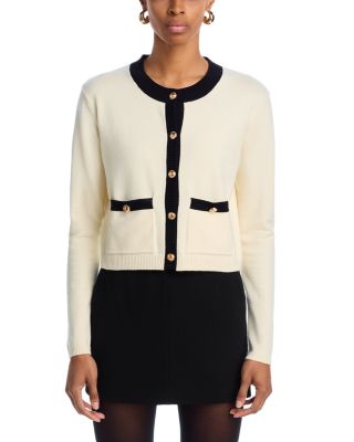Contrast Border Button Front Cardigan