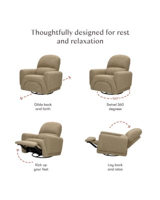 Rainbow Recliner and Swivel Glider in Teddy Loop