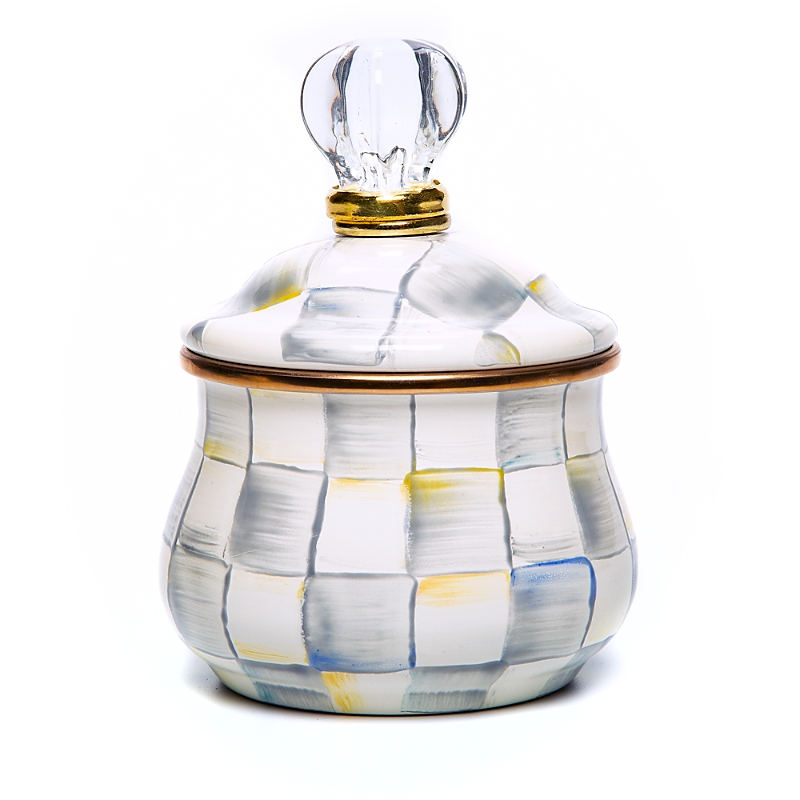 Mackenzie-childs Mackenzie Childs Sterling Check Lidded Sugar Bowl