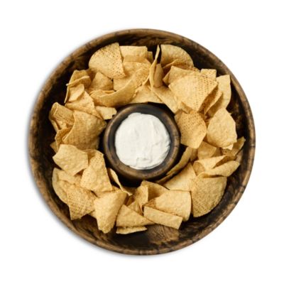 Hugo Black and Gold Swirled Resin Chip and Dip Bowl 