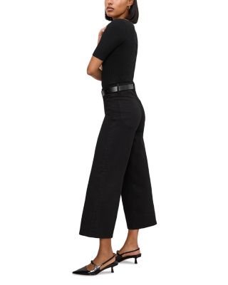 Good Waist Palazzo Cropped Jeans in Black