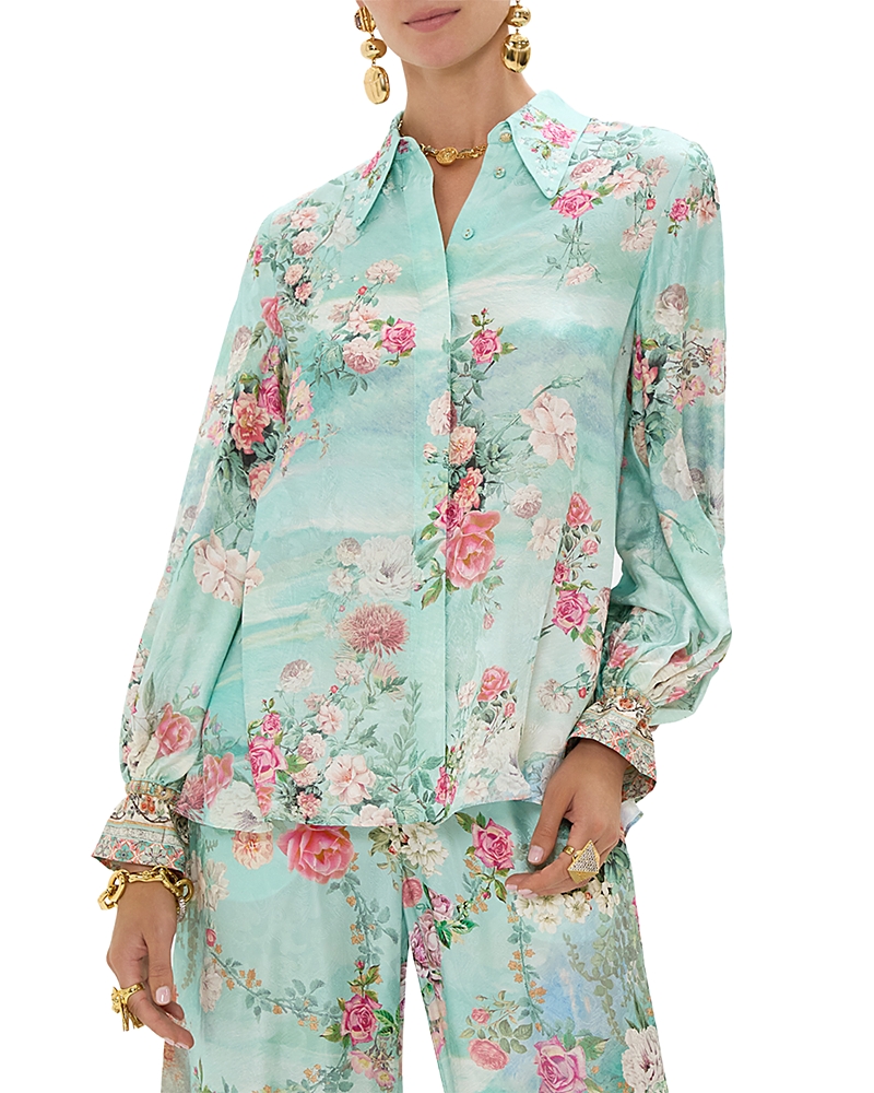 Camilla Silk Floral Print Blouse in The Jewellery Museum