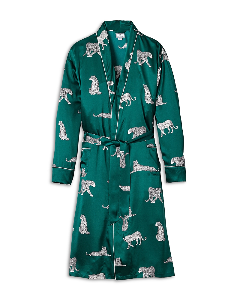 Petite Plume Men's Mulberry Silk Panthere De Nuit Robe In Green