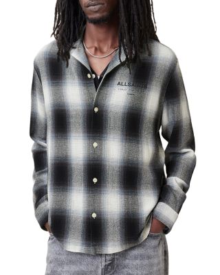ALLSAINTS - Underfade Check Relaxed Fit Button Down Camp Shirt
