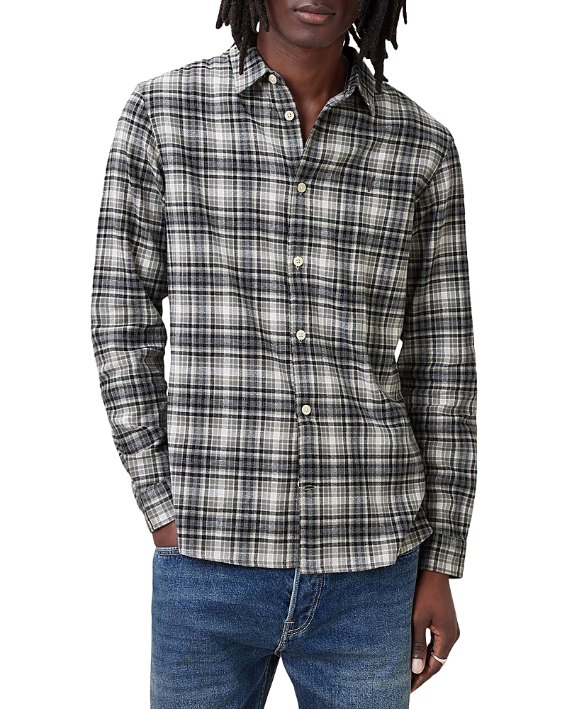 Allsaints Gratton Check Slim Fit Button Down Shirt