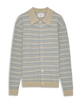 NN07 - Jackie Striped Long Sleeve Button Down Polo Cardigan