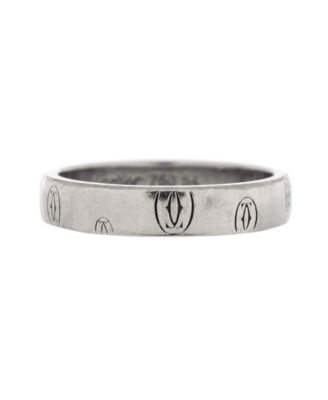Pre-Owned Cartier 4mm C de Cartier Happy Birthday Band Ring 18K White Gold