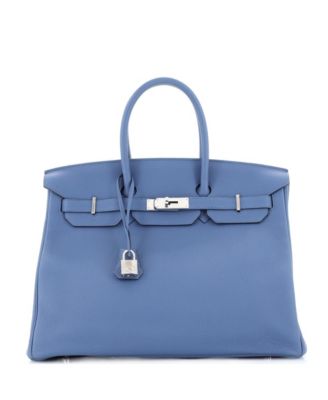 Pre-Owned HERMÈS - Birkin 35 Handbag Blue Togo with Palladium Hardware