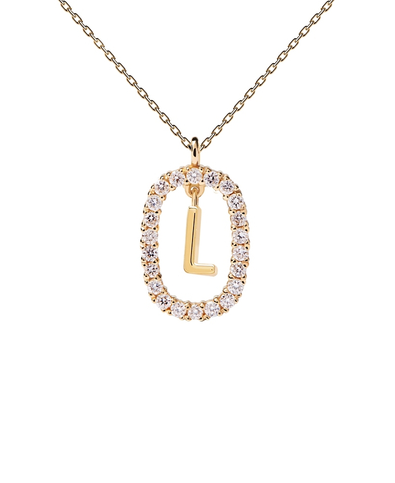 Pdpaola Women's Diamonds and Gold Letter Necklace