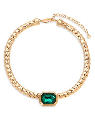 Stone Deco Statement Necklace, 15"-18"