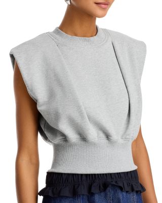 Sleeveless French Terry and Denim Dress