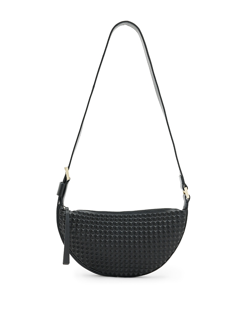 Shop Allsaints Half Moon Stud Crossbody In Black