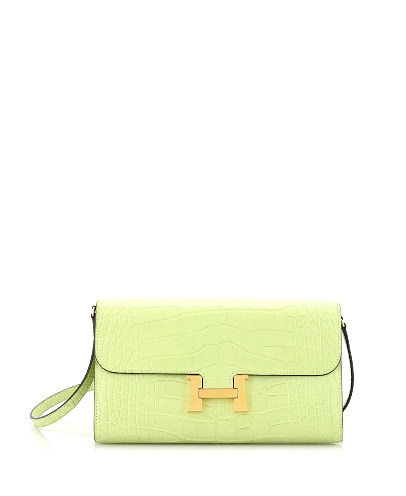Pre-Owned Hermes Constance To Go Wallet Alligator