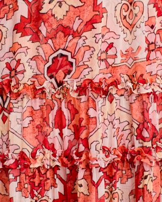 Damask Sunnina Ruffled Tiered Midi Dress