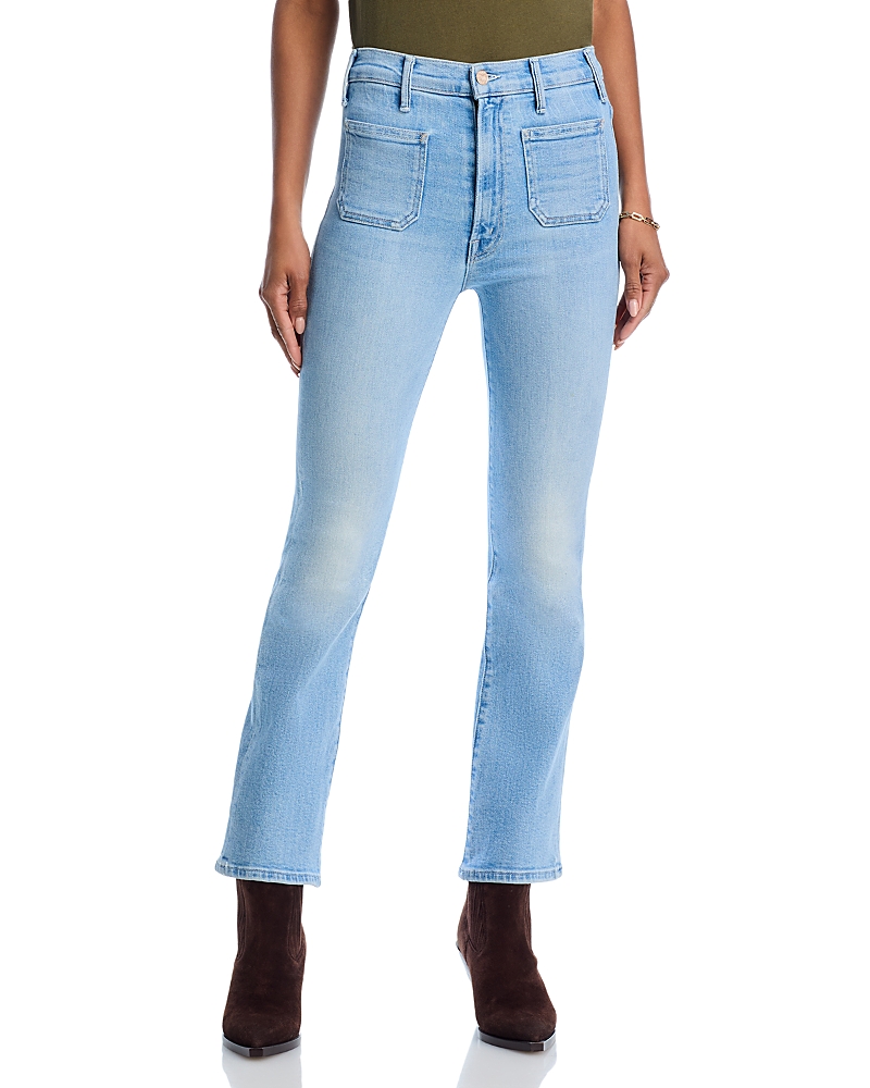 Mother The Hustler Patch Pocket Ankle Bootcut Jeans In Tune In Tune Out