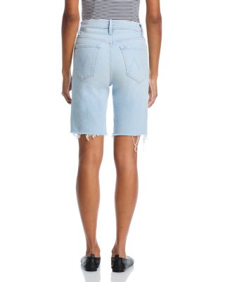 Rider High Rise Denim Bermuda Shorts in Cowabunga