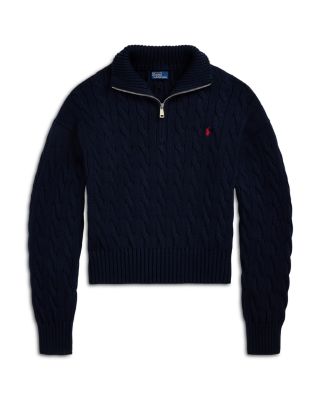 Quarter Zip Cable Knit Sweater