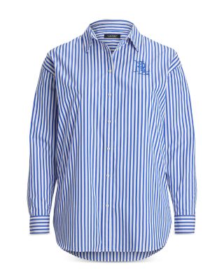 Plus Relaxed Fit Striped Broadcloth Shirt