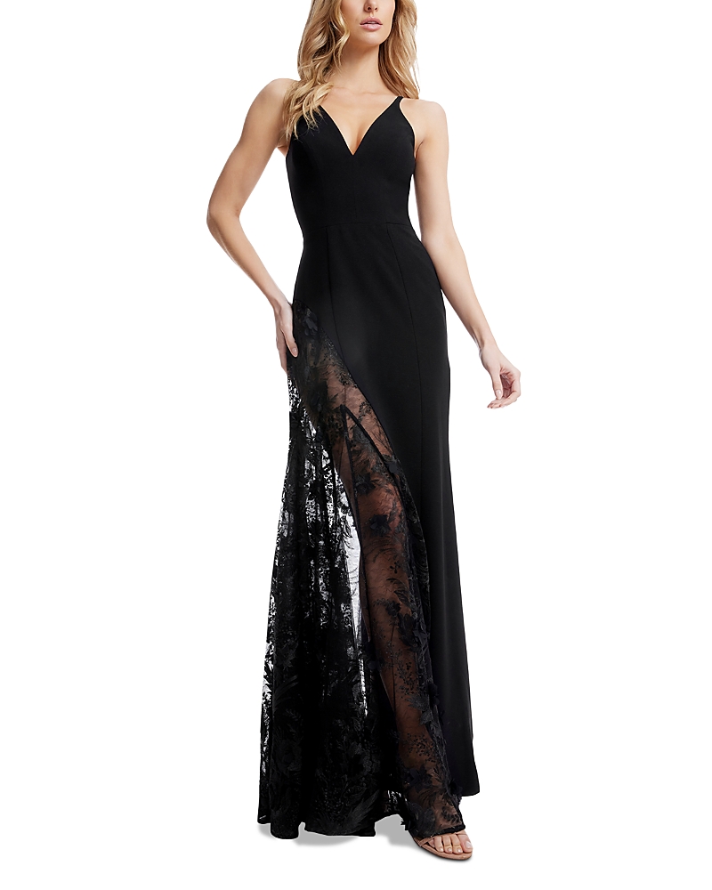 DRESS THE POPULATION DRESS THE POPULATION GIANNA LACE INSET GOWN