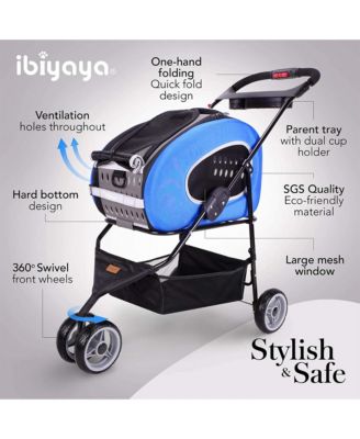  5-in-1 Pet Carrier with Backpack, Pet Carrier Stroller, Shoulder Strap, Carriers with Wheels for Dogs and Cats