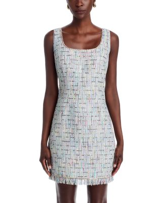 Novi Tweed Fringe Trim Mini Dress