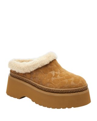 COACH - Women's Cecelia Signature Suede Platform Clogs