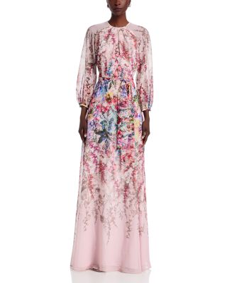 Chiffon Floral Print A Line Dress