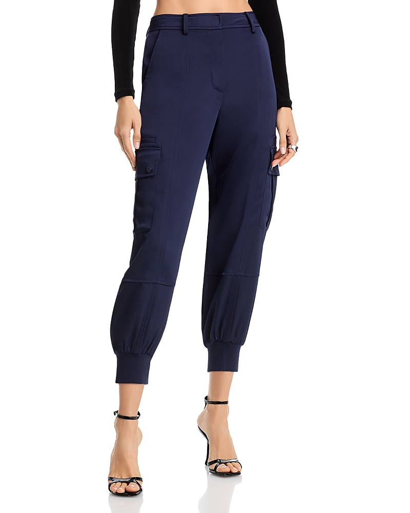 AQUA SATIN JOGGER PANTS - EXCLUSIVE