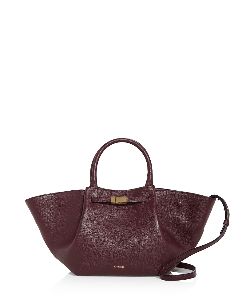 Demellier London Midi New York Leather Tote In Burgundy