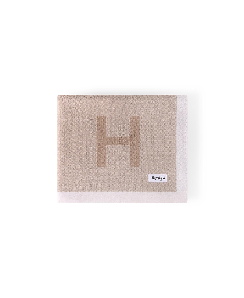 Namelyco Unisex Light Camel Multi Letter Blanket - Baby, Little Kid In H - Light Camel