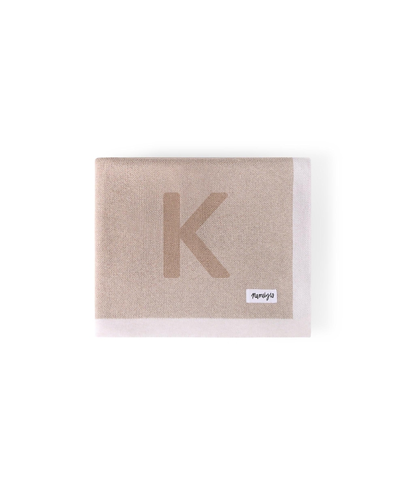 Namelyco Unisex Light Camel Multi Letter Blanket - Baby, Little Kid In K - Light Camel