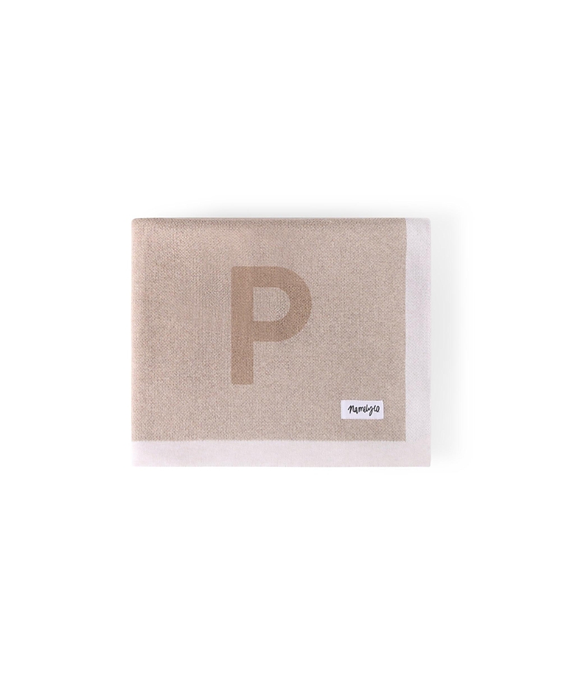 Namelyco Unisex Light Camel Multi Letter Blanket - Baby, Little Kid