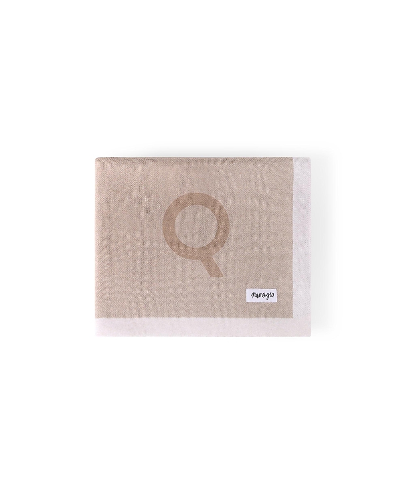 NAMELYCO UNISEX LIGHT CAMEL MULTI LETTER BLANKET - BABY, LITTLE KID