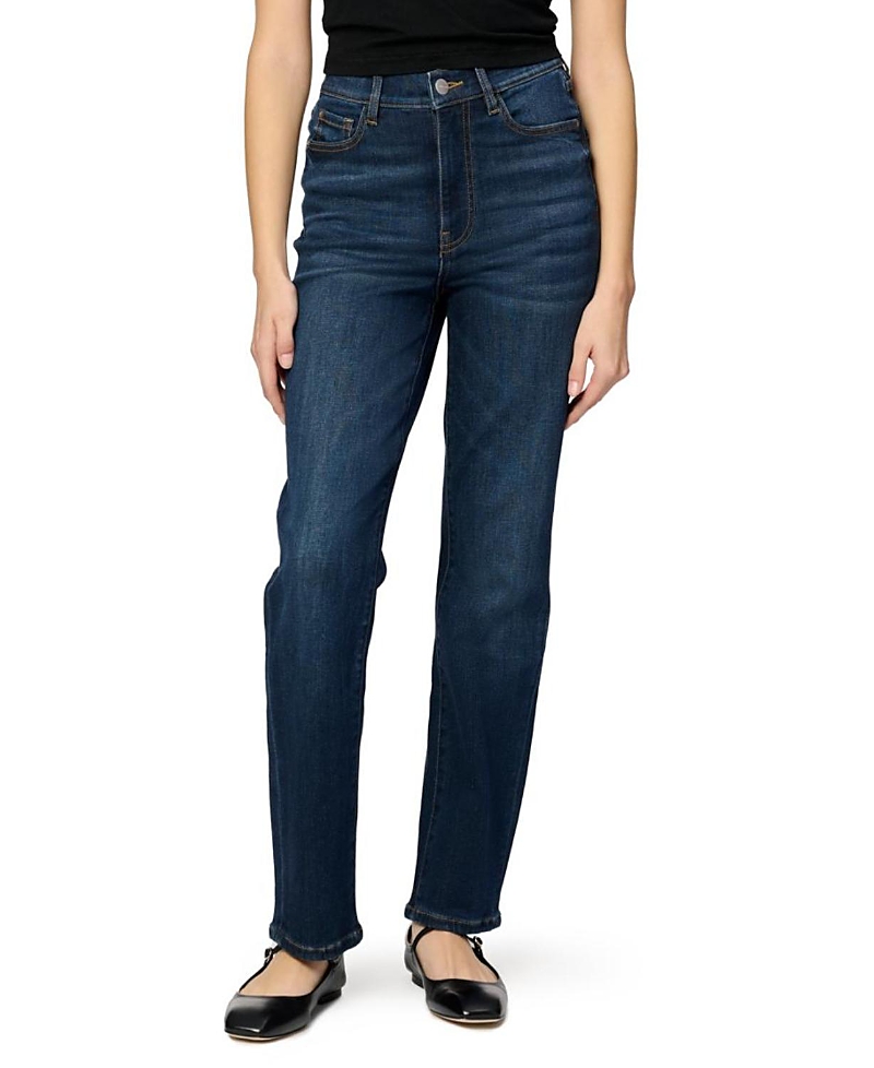 Warp & Weft Ase Stretch High Rise Straight Jean In Vroom