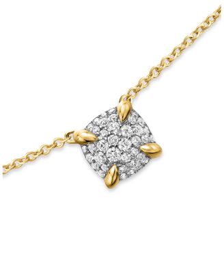 Ch&acirc;telaine&reg; Pendant Necklace in 18K Yellow Gold with Full Pav&eacute; Diamonds, 18"