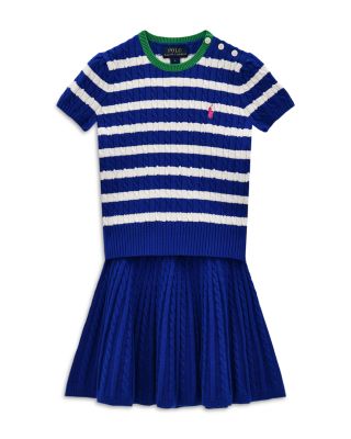 Girls' Striped Cotton Sweater & Skirt Set - Little Kid, Big Kid