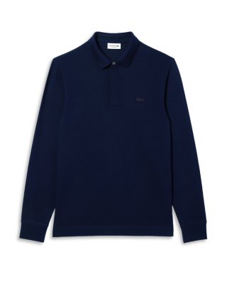 Long Sleeve Ribbed Collar Polo Shirt