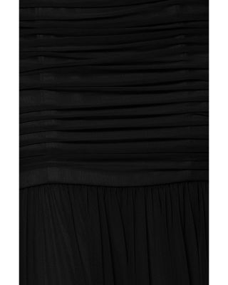 Pleated Strapless Drop Waist Long Dress - Exclusive