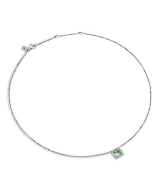 Sterling Silver Chatelaine Prasiolite & Diamond Pendant Neckalce, 18" - Exclusive