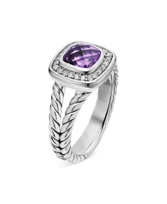 Petite Albion Ring with Amethyst & Diamonds