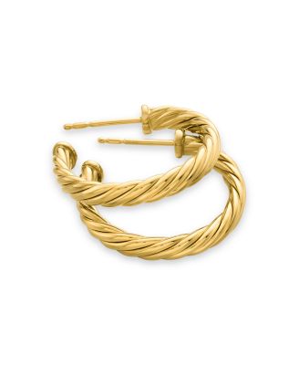 Cablespira&reg; Hoop Earrings in 18K Yellow Gold, 3/4"