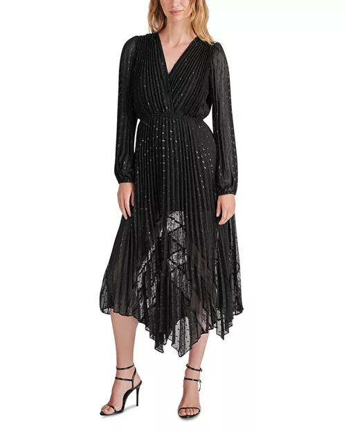 ari pleated midi dress