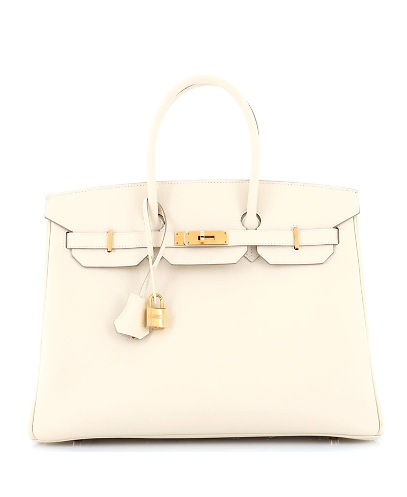 Pre-Owned Hermes Birkin 35 Handbag Light Epsom with Rose Gold Hardware
