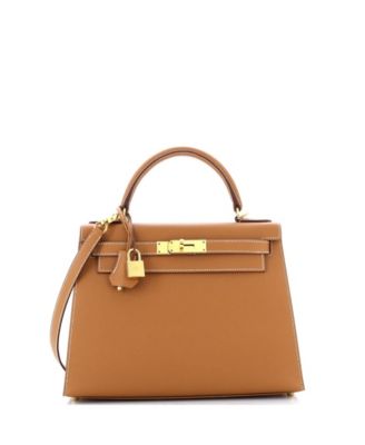Pre-Owned Hermes Kelly 28 Handbag Brown Epsom With Gold Hardware