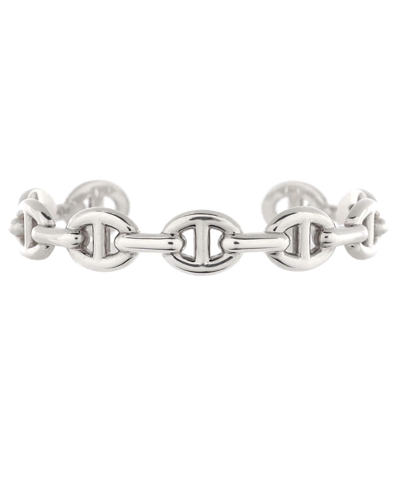 Pre-Owned Hermes Chaine D'ancre Enchainee Bracelet Sterling Silver