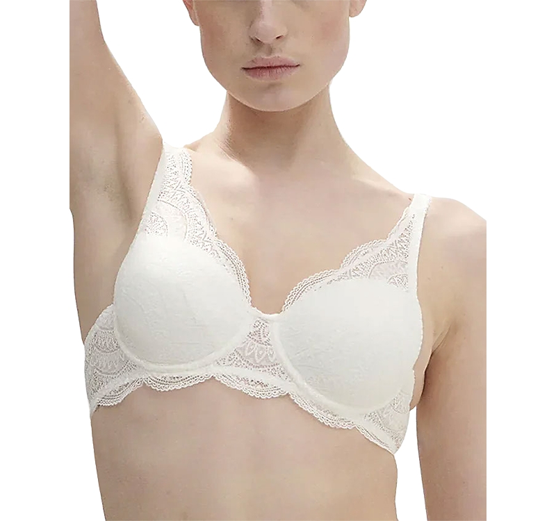 Simone Perele Karma Scalloped Lace Triangle Bra In Ivory