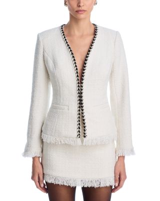 Tweed Fringe Trim Jacket